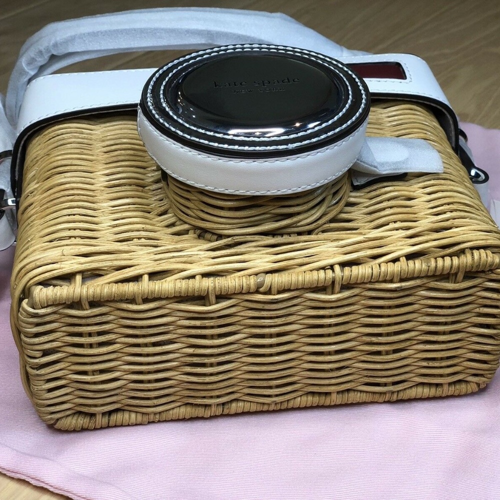 Kate Spade 3-D Rose Wicker Camera Crossbody Bag - Picture 8 of 9